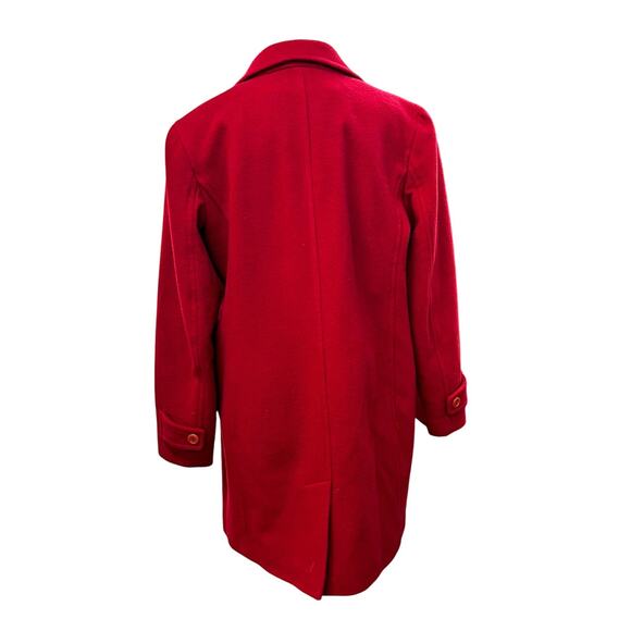 L.L. Bean 100% Lambswool Vintage Red Winter Coat 14 New England Quiet Luxury - Picture 6 of 10
